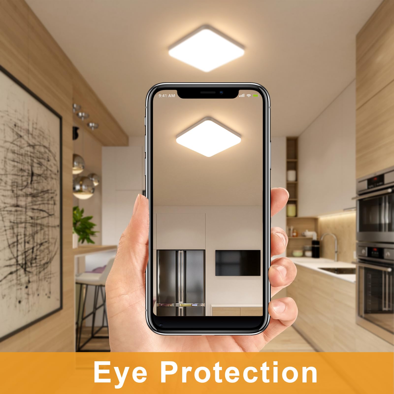 32W Plafon LED Techo, Lamparas de Techo LED Moderna 3600LM, 3000K Luz Cálida IP54 Impermeable, Luz de Techo Para Baño Cocina Pasillo Balcón 25CM