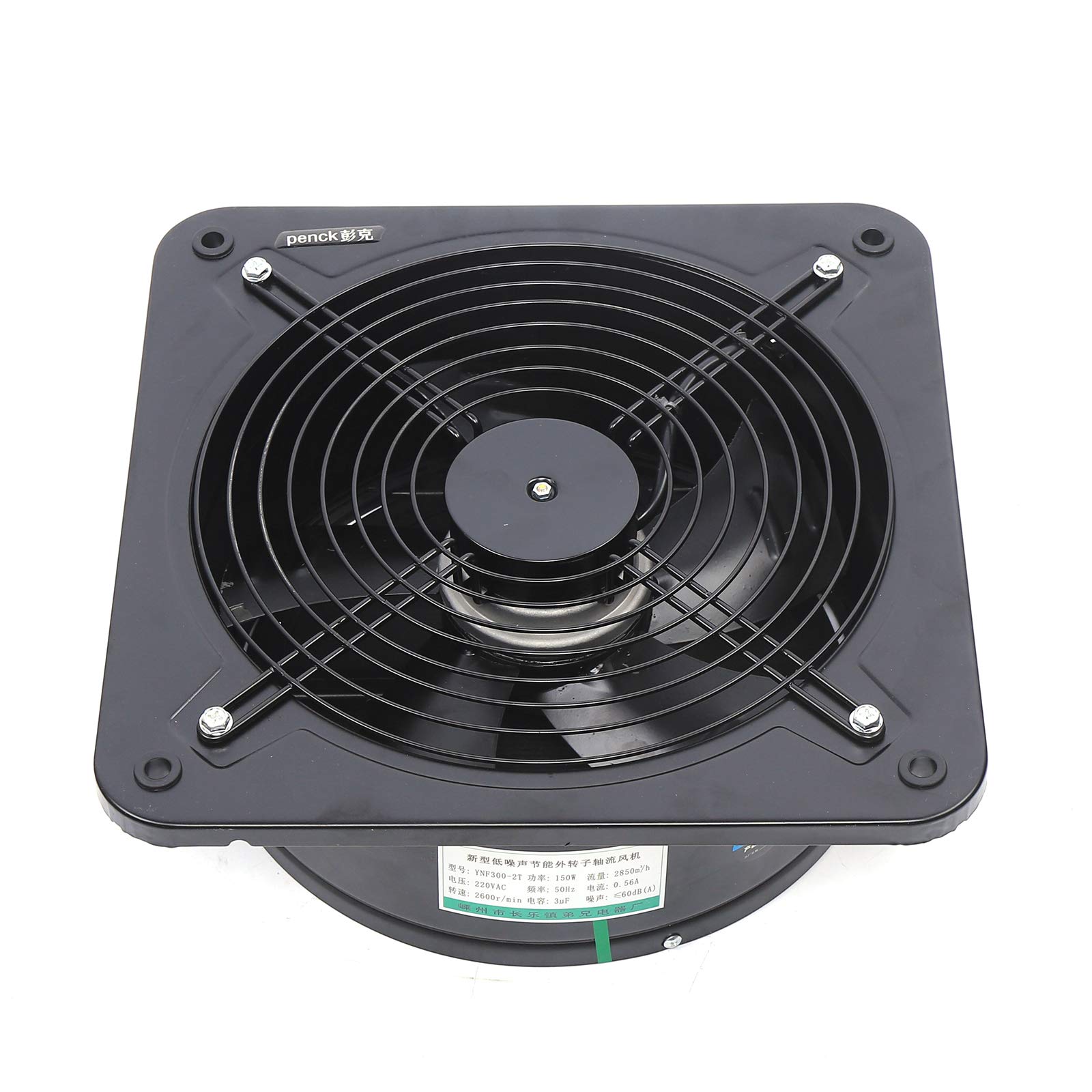 Ventilador de tubo extractor de cocina con aspas integradas, funcionamiento silencioso para cocina, pasillo, oficina, tienda, 35 x 35 x 13 cm, 2850 m3/h (HGXLE)