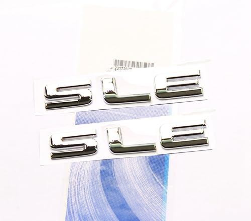Yoaoo Paquete de 2 insignias cromadas OEM SLE compatibles con Sierra Denali Glossy