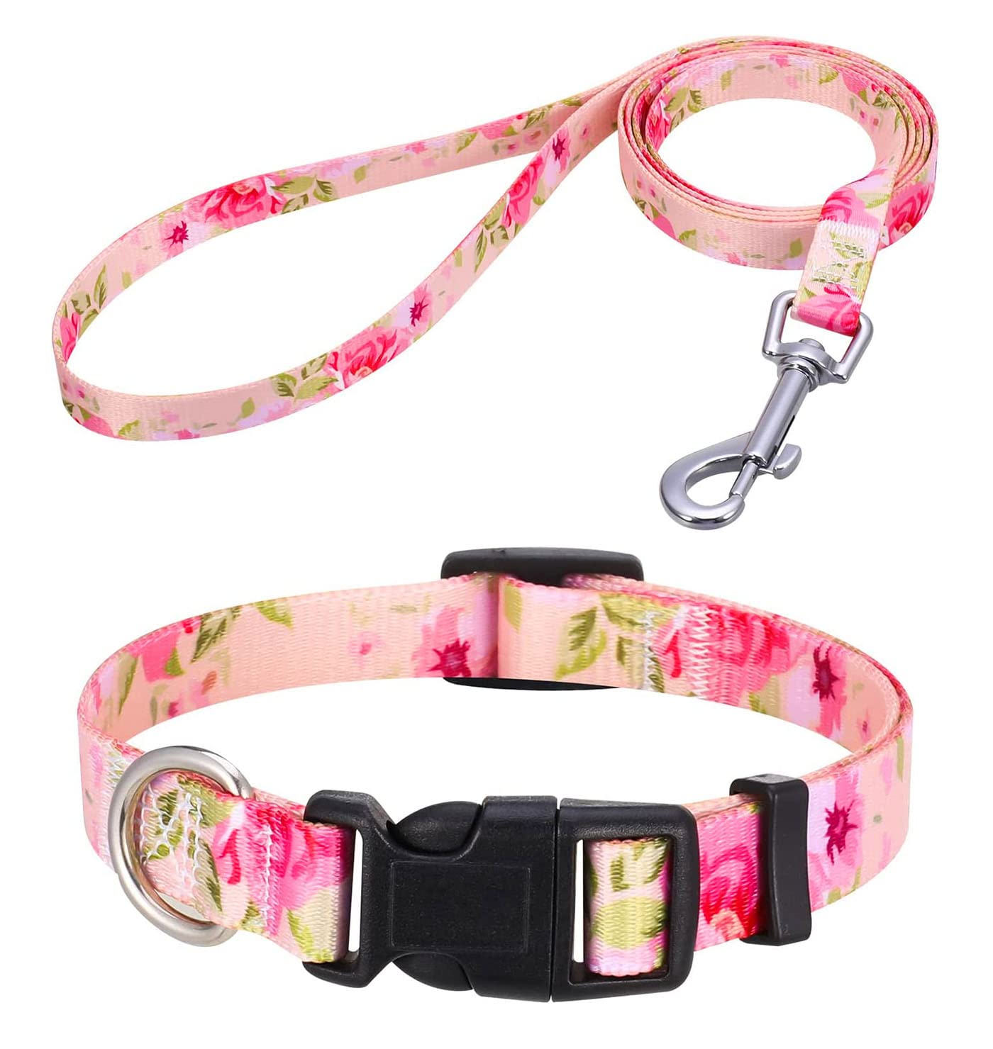 Mihqy Dog Collar and Lead Set including Bohemia Floral Tribal Geometric Patterns
