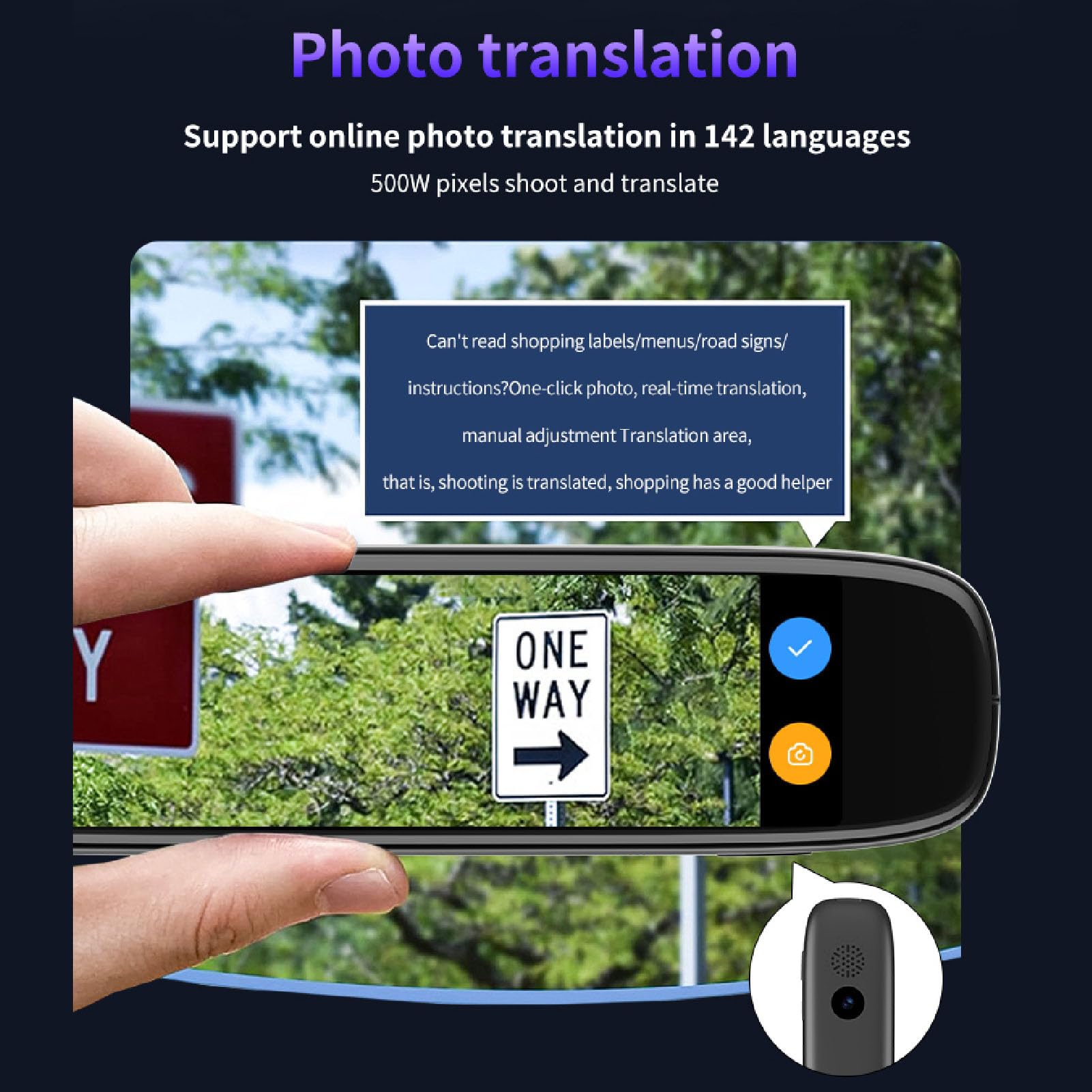 Voice -Übersetzer -Gerät, Scan -Lese -Stift 3.7 '' Touchscreen 142 Sprachen Online Offline -Übersetzung, Sprachausgabe, AI -Engine, 8h Ideal für Geschäft, Lernen, Lesen