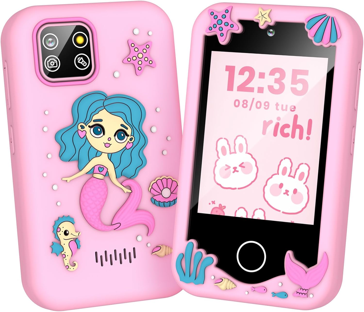 M SANMERSEN Kids Smart Phone for 3-6 Year Olds – 2.8" Touchscreen, Dual Camera, 28 Learning Games, MP3 Music Player, 32GB SD Card – Educational Toddler Phone Toy for Boys & Girls