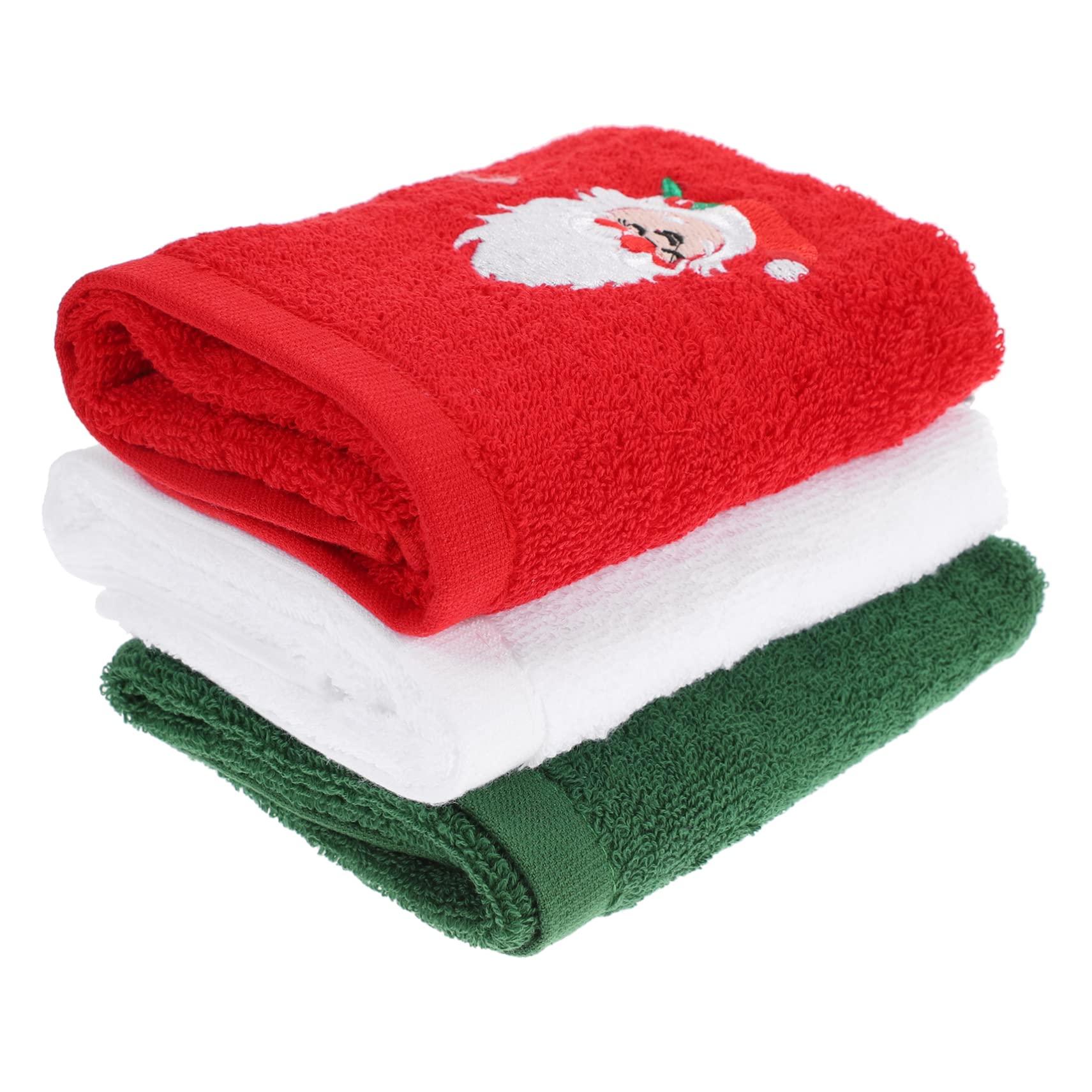 Serviettes visage coton brodées Noël : l'élégance du linge de fête