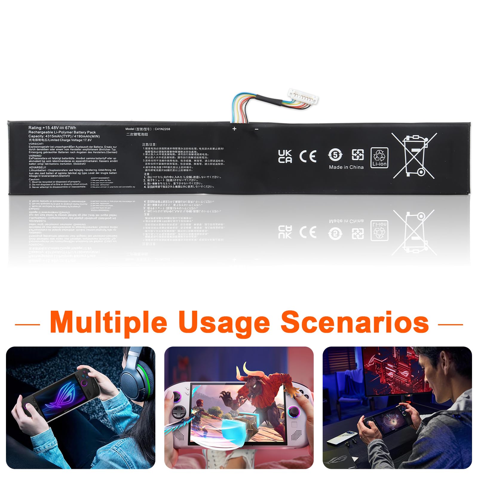 JIMACRO C41N2208 akumulator kompatybilny z Asus ROG Ally (2023) RC71L 67WH 4315 mAh 15,48 V