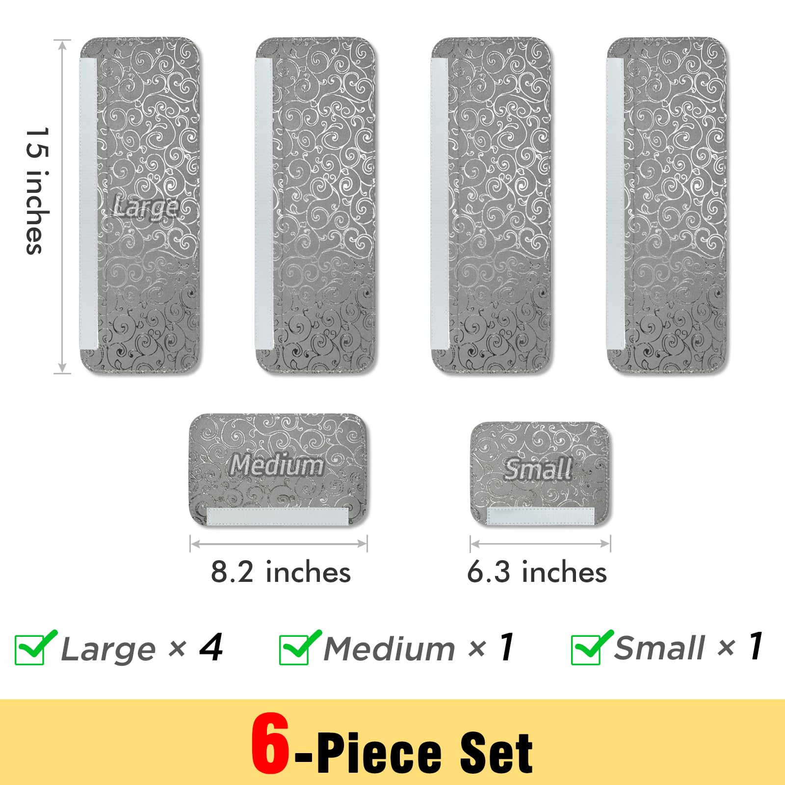 Set Of 2 Padded Appliance Handle Covers - Sketchy Gray Fridge & Oven Door Handle Protectors