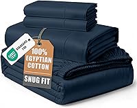 Vista 69 de Sábanas 100% de Algodón Egipcio Tamaño Queen - Naturalmente Refrescantes y Transpirables, Juego de Sábanas Queen de 4 Piezas con Tejido de Satén