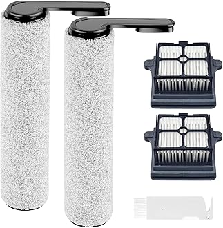 Replacement Brush Rollers and HEPA Filters for Tineco Floor ONE S6 / S7 Pro Cordless Wet Dry Vacuum Cleaner 2 Brush Rollers, 2 HEPA Filters with Clean Tool