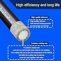 Vista 3 de Juego de 6 brocas de diamante seco, juego de sierra de diamante para granito, vidrio, cerámica, azulejos, mármol, porcelana, 1/4 pulgadas, 5/16