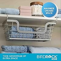 Vista 4 de BirdRock Home - 2 unidades de cestas apilables en alambre para almacenamiento de frutas y verduras, para colgar o como estante de pared o cubo