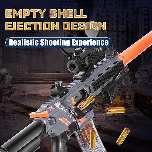 Miniatura 2 de Bugrtey Pistola de juguete de balas suaves para niños, pistolas de juguete con expulsión de concha, juegos de disparos educativos no agresivos,