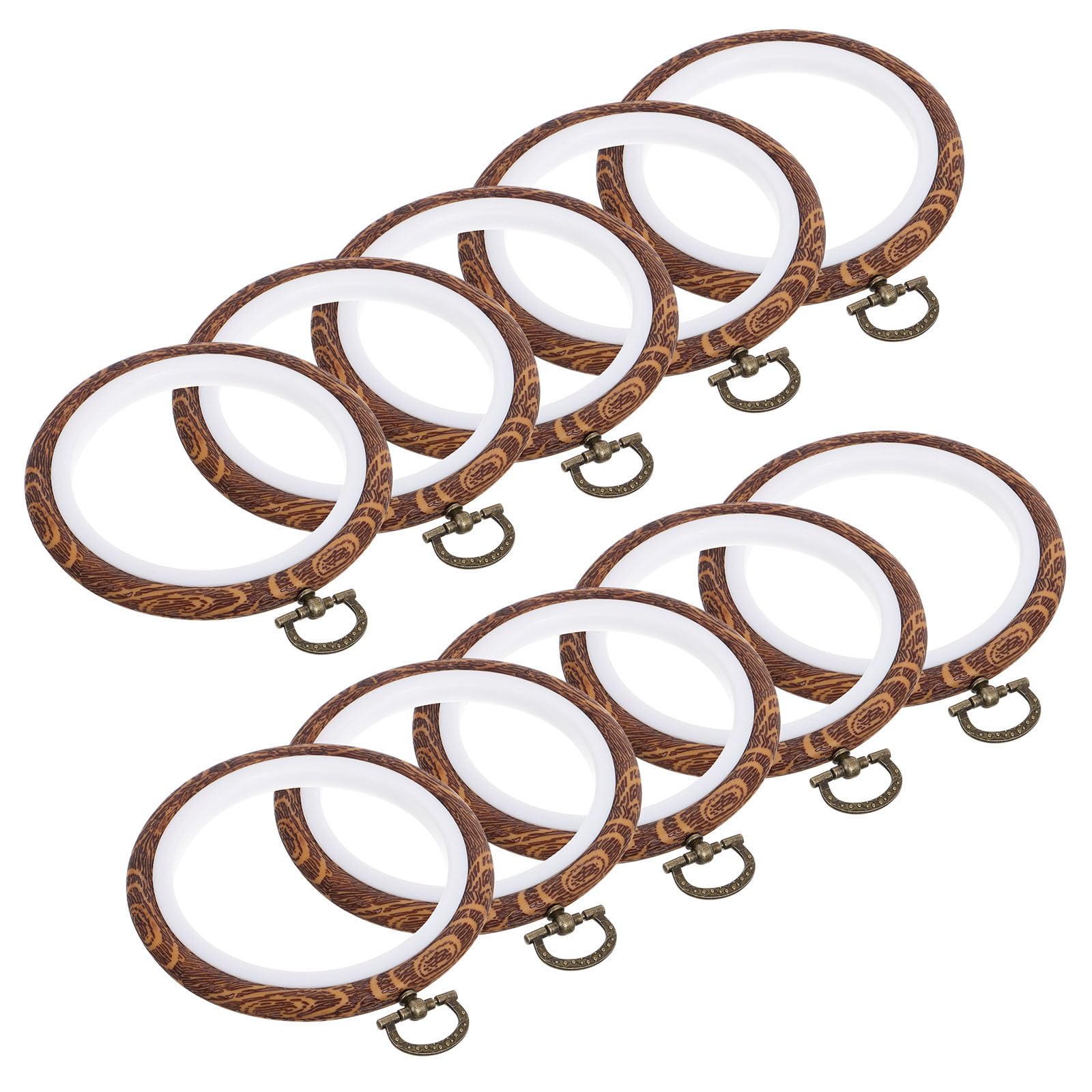10 Stickringe für Kreuzstich und Stickerei, Tragbar für Handarbeiten | Pp Kunststoff und Metall, Ovales Design, 3d-effekt, 10 Stück, für Unterwegs und Heimdeko
