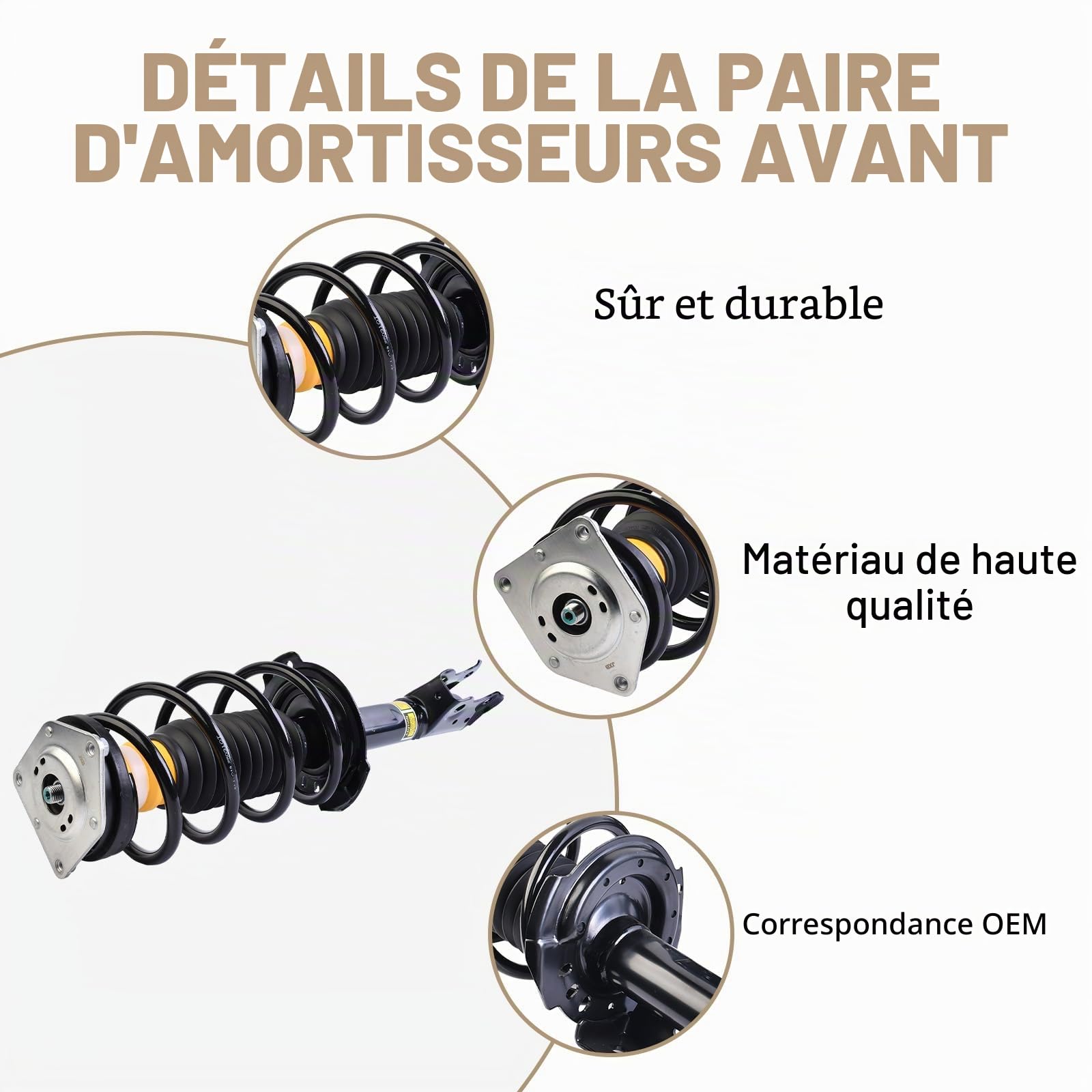 Paire de amortisseurs avant complets 1693200130 1693201430 1693200430 1693200830 1693201030 1693201630 Convient pour Classe A W169 Classe B W2 45