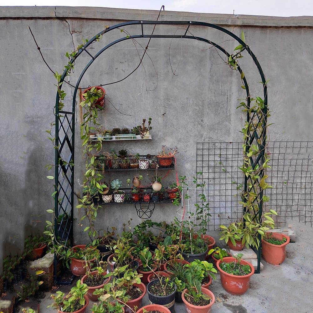 Arco da giardino galvanizzato resistente 180 280 cm di larghezza resistente alle intemperie graticcio autoportante per piante rampicanti colore verde perfetto per pergole da giardino e pergole