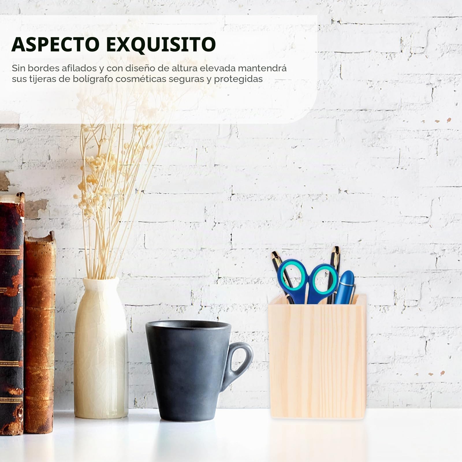 Cabilock Organizador De Oficina De Madera Con Compartimento Único 3.93X9.44X3.14In Contenedor Para Materiales Pequeños Caja Portalápices Sólido Ideal Para Escritorio Hogar Y Diy Graffiti