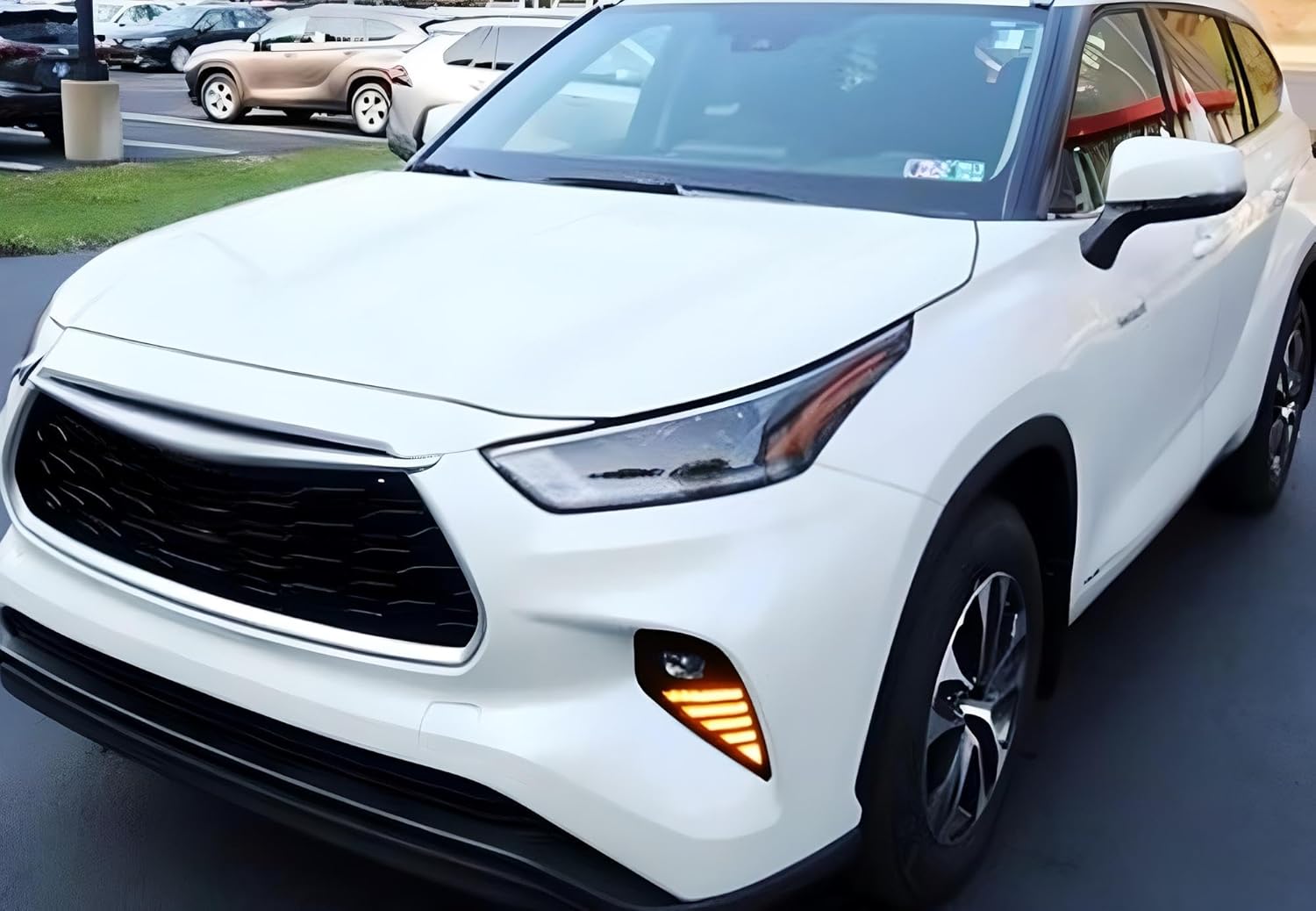 iJDMTOY Switchback LED Daytime Running Light Kit Compatible with 2020-up Toyota Highlander, White/Amber LED Foglamp Bezel Replacement Assembly w/Dynamic Sequential Flash Turn Signal Feature