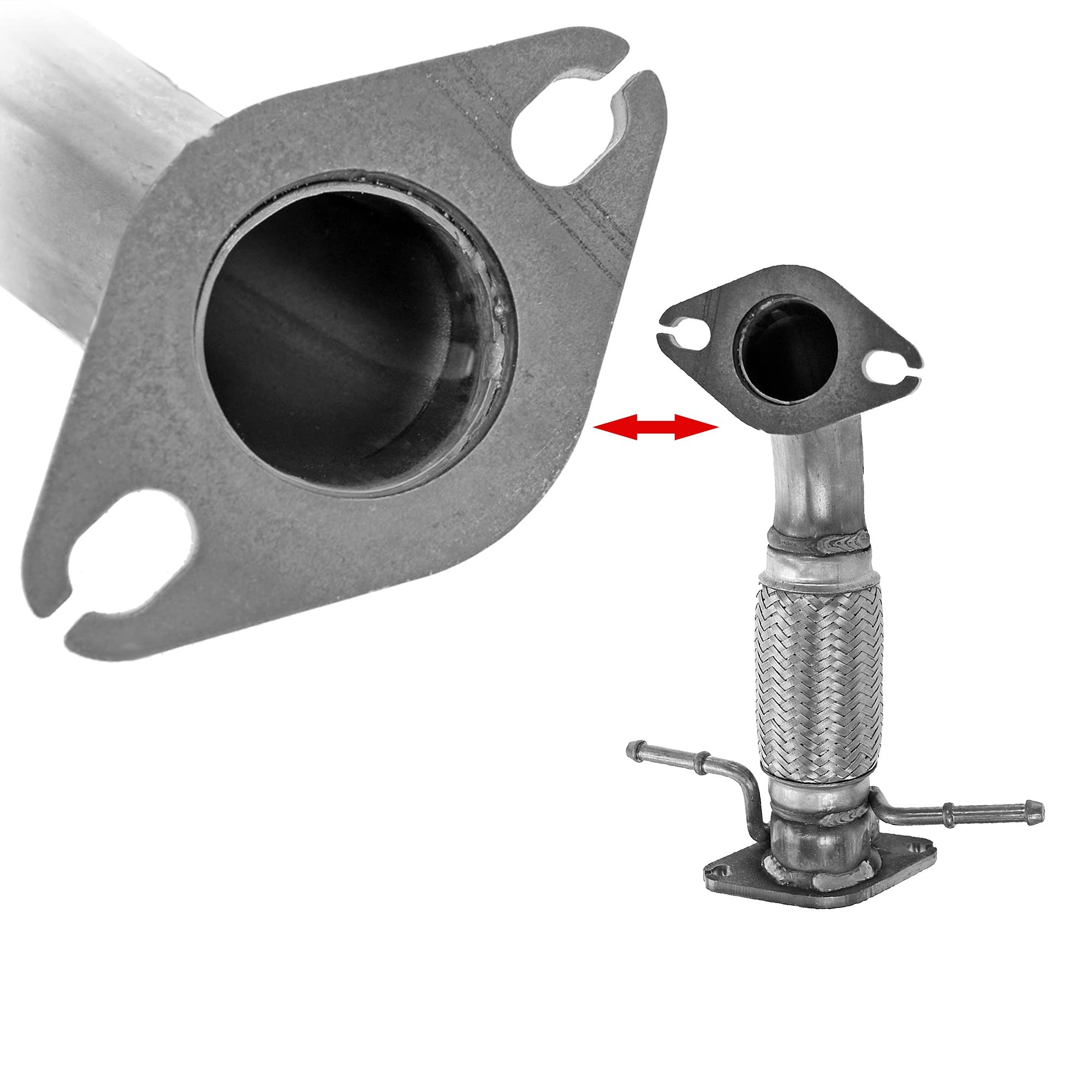 BESTPRICE 1x Abgasrohr inkl. Flexrohr Auspuffrohr mit Anbaumaterial KOMPATIBEL MIT - FORD MONDEO Mk3 (B5Y), MONDEO Mk3 Stufenheck (B4Y), MONDEO Mk3 Turnier (BWY)