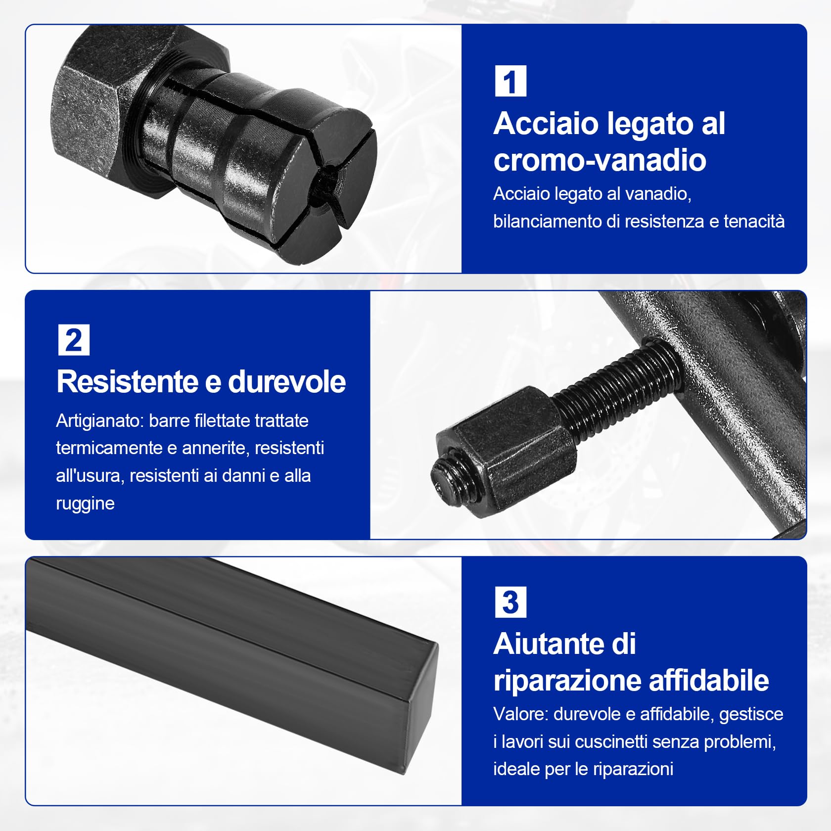 CarBole Set di Estrattori per Cuscinetti Interni per Moto,10 Pezzi,8-25 mm,Estrattore Cuscinetti Moto,Universale per Moto e Auto | con Scatola Portaoggetti
