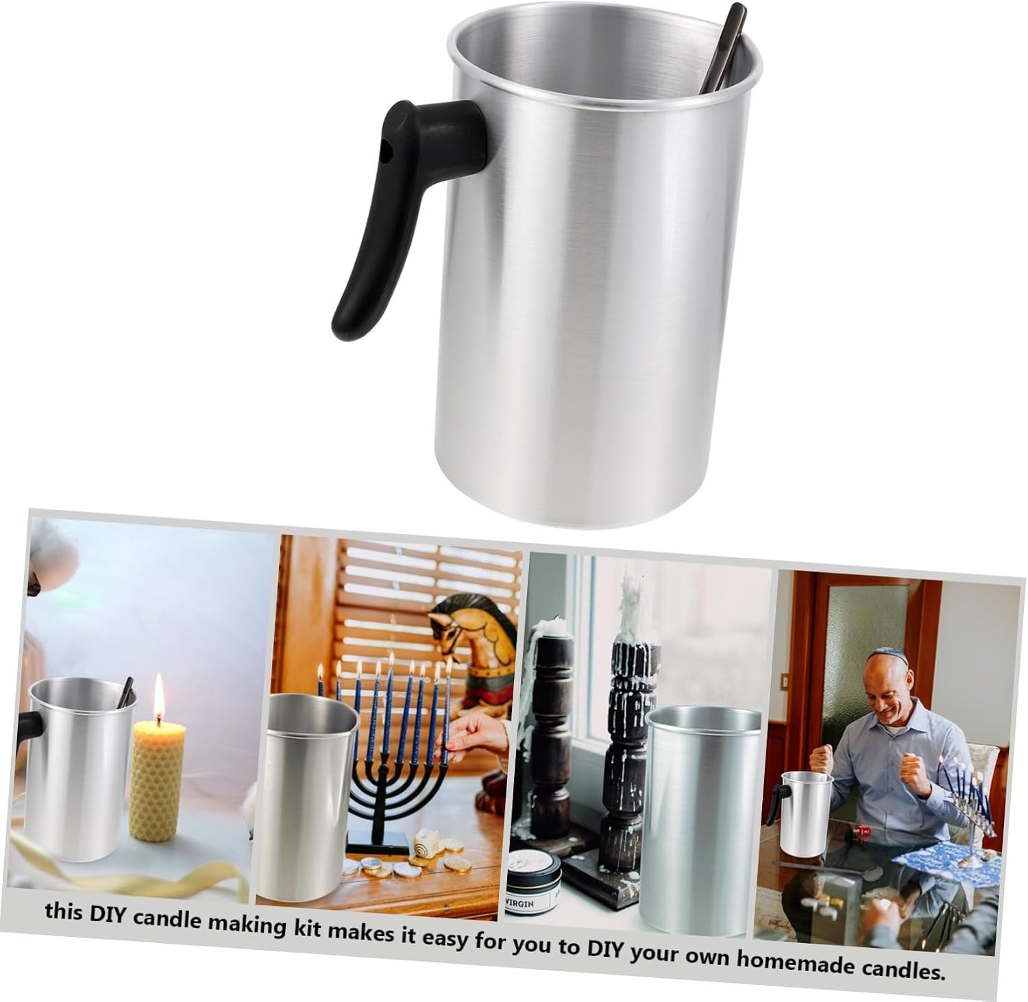 Veemoon Candle Wax Melting Pot Stainless Steel for DIY Candle Making Kit