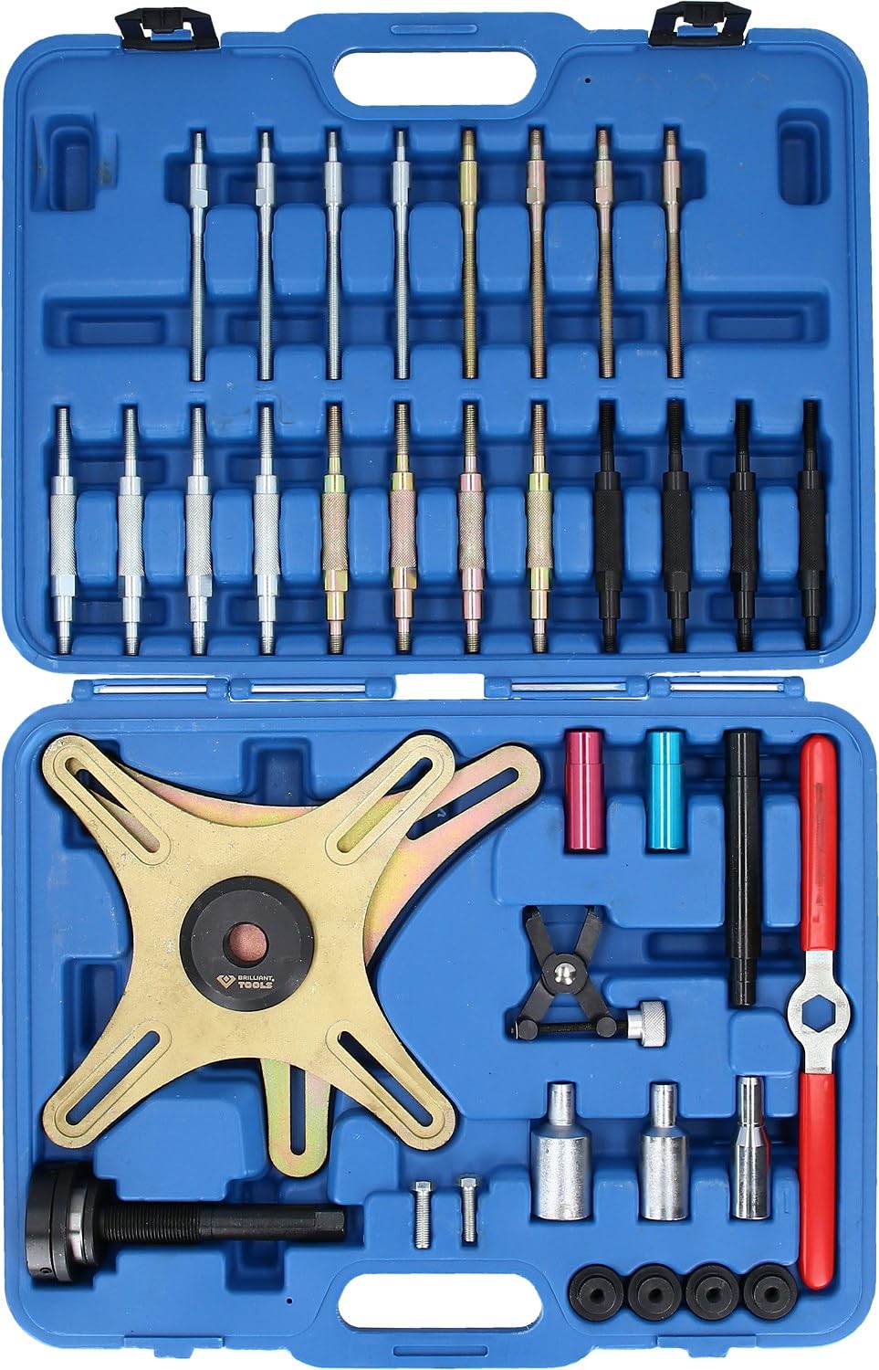 BRILLIANT TOOLS BT641150 Jeu d’outils de centrage pour embrayage SAC, 39 pcs pour AUDI, BMW, Fiat, Mercedes, Renault, Opel, Seat, Skoda, Volvo, Volkswagen [Powered by KS TOOLS]