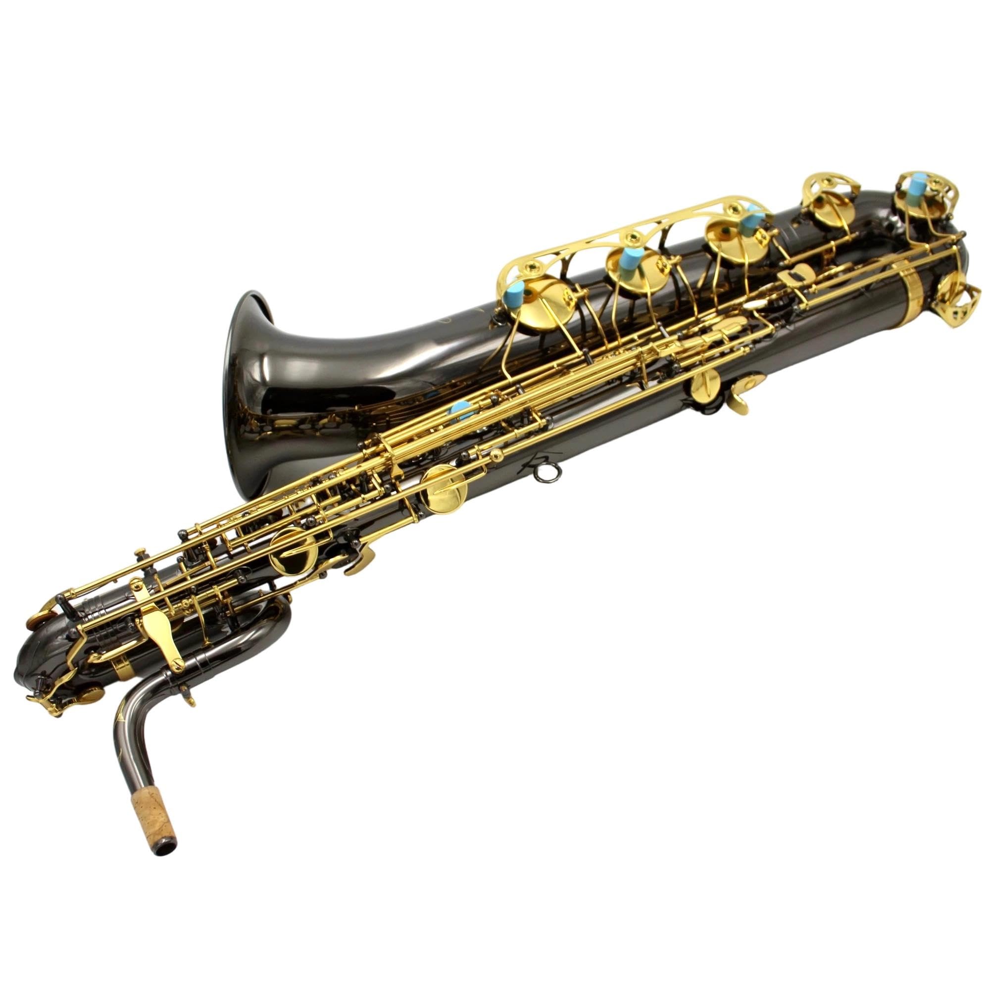 Saxophon Baritonsaxophon Mit Schwarzen Nickel- Und Goldtasten