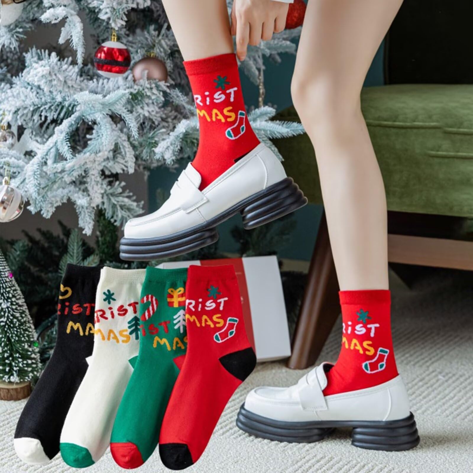 20 paia di calzini di Natale Calzini di Natale Calzini invernali di Natale Calzini a tema natalizio invernali unisex per bomboniere per feste di Capodanno
