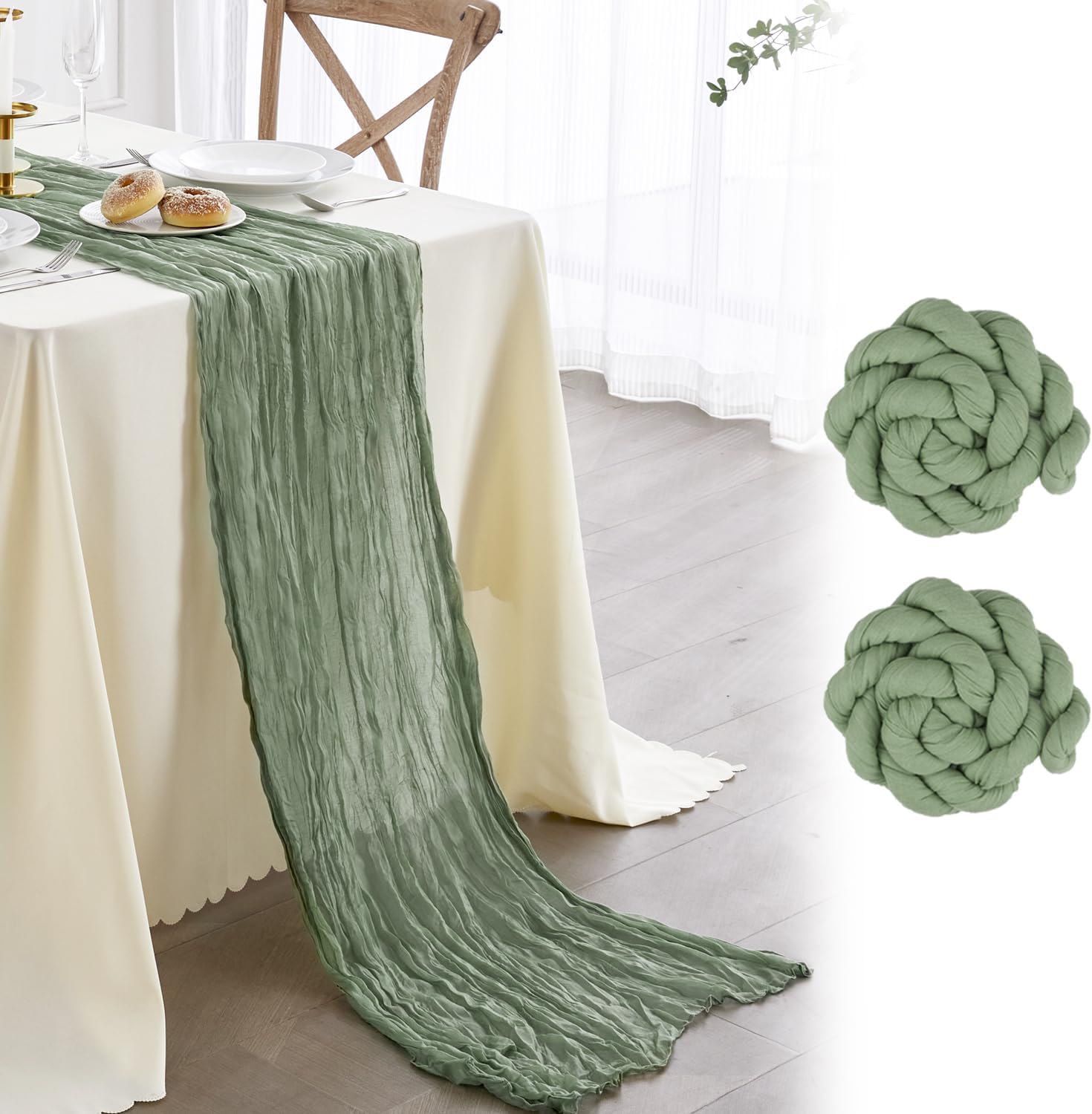 FOLAI Gemütliche Caramel Boho deko Makramee Tischläufer, Baumwollflachs mit Quasten Table Runner(30x90cm)für Küche, Vintage Bauernhaus, Böhmische Hochzeit & Tabletop Dekor
