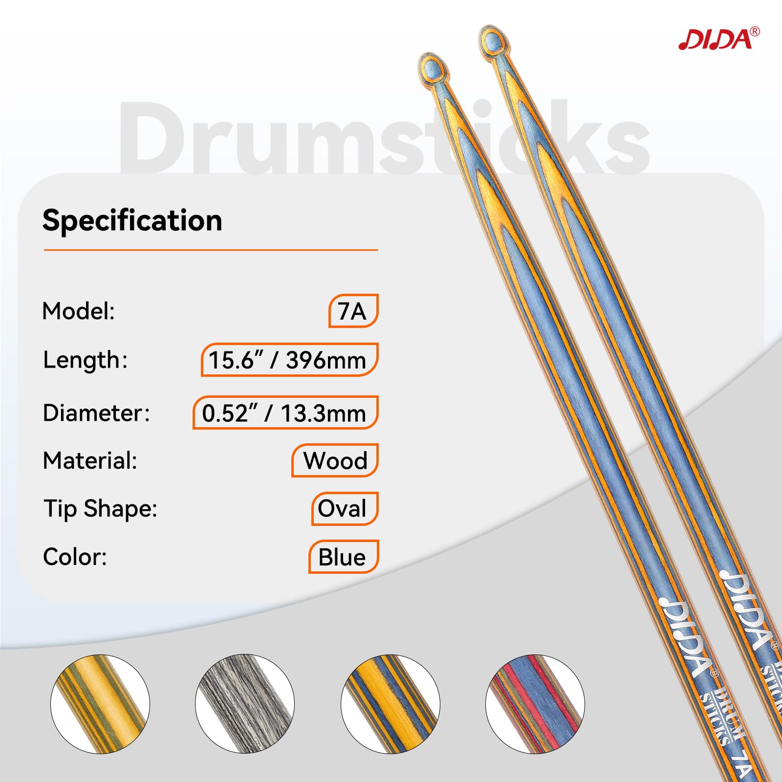 Drum sticks for Drums Wooden Drumsticks, Consistent Weight and Pitch - Image 2