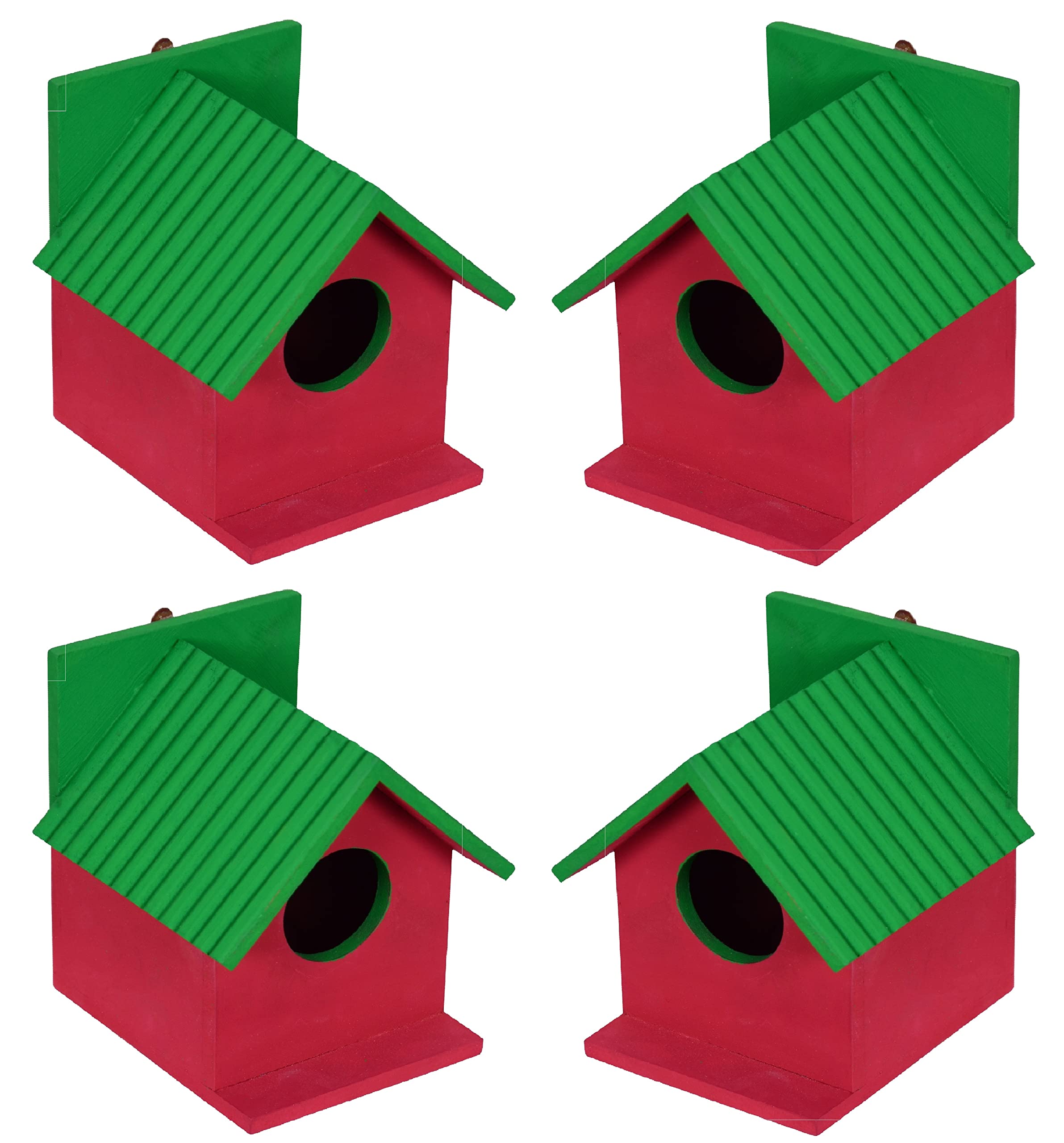 Sanmark Bird House Combo Nest Box Breeding House for A Variety of Small Birds Sparrow, Finches Handmade Bird Friendly Wooden Hanging for Home Decor & Garden (Watermelon - 11 x 14 x 16) (Pack of 4) (B09TSMZRB8) Amazon Price History, Amazon Price Tracker