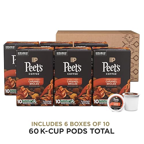 Miniatura 2 de Peet's Coffee, Caramel Brûlée - Regalos de café saborizado - 60 cápsulas K-Cup para cafeteras Keurig (6 cajas de 10 cápsulas), tostado ligero