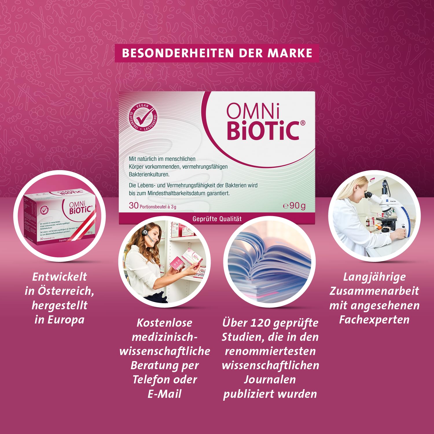 OMNi BiOTiC 6 | Der tägliche Begleiter für ein gutes "Bauchgefühl" | Für jeden Tag und jedes Alter geeignet | 60 Portionen (120 g) | 6 Bakterienstämme | Pulver | Mit Inulin | Vegan | Glutenfrei