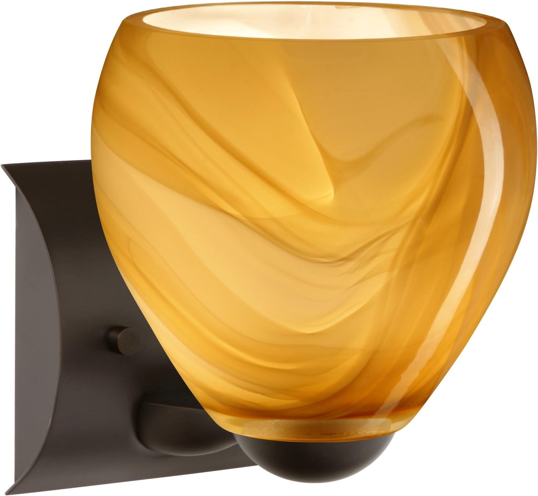 Besa 1WZ-4122HN-BR Art Glass One Light Wall Sconce from Bolla Collection in Bronze / Dark Finish,