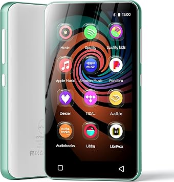 160 GB MP3 Player with Bluetooth and WiFi innioasis Music Player with Spotify Amazon Music 4 Inch Touchscreen Android MP4 MP3 Player for Children Audible Spotify Children Green/White