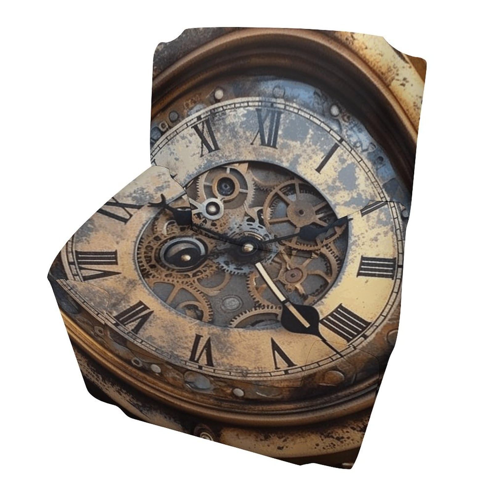 Housse de fauteuil et protection canapé simple imprimé horloge steampunk