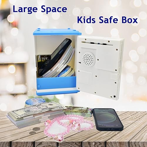 Miniatura 3 de Banco seguro para niños con contraseña de huellas dactilares y cajero automático para hablar con dinero real, juguete de regalo para niños y niñas