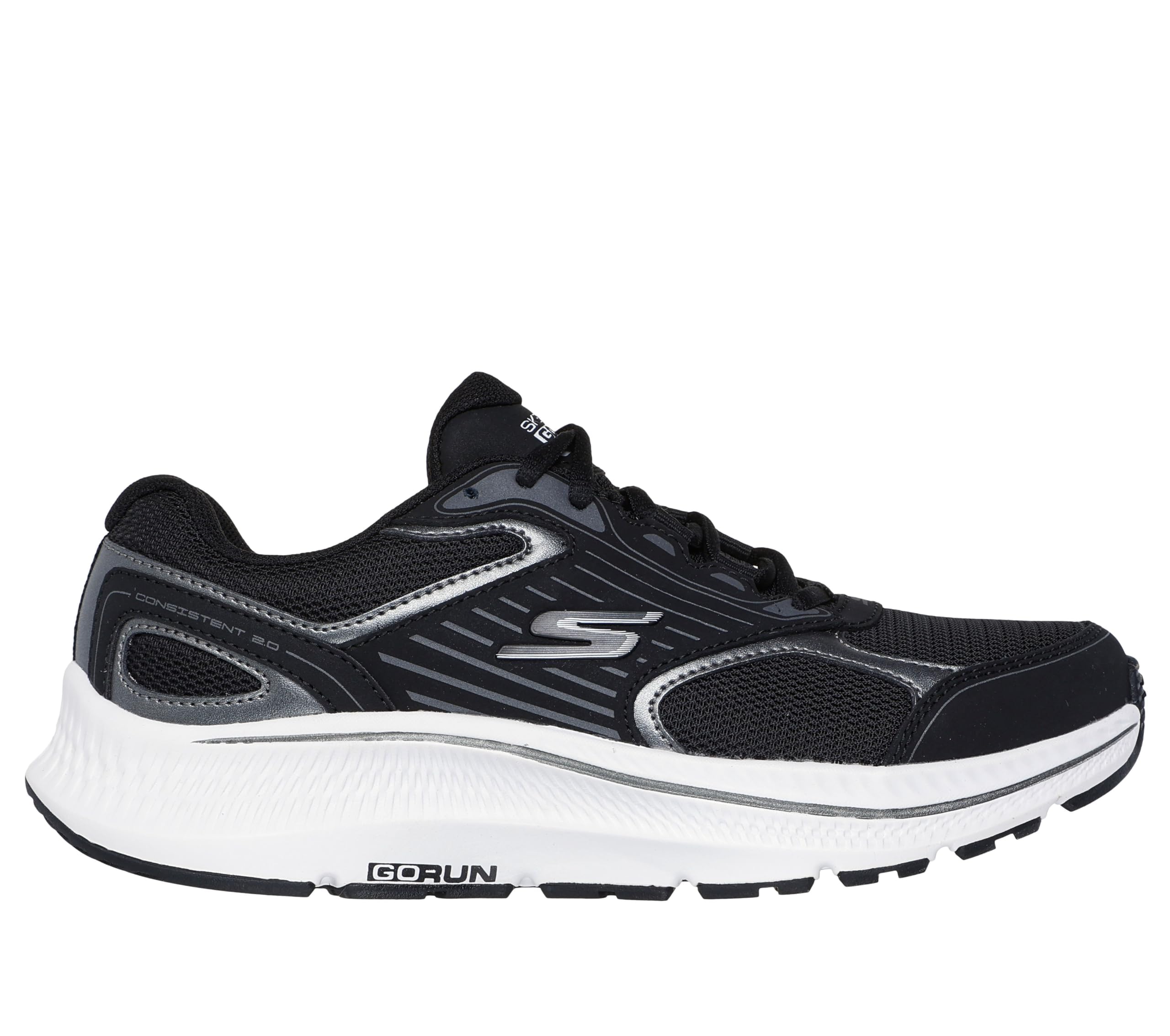 Skechers Go Run Consistent 2.0 Advantage BasketFemme | Semelle intérieure Goga Mat refroidie à l'air, rembourrage ultra léger, technologie M-Strike, tige en cuir et maille