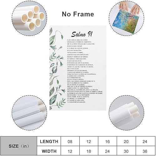 Miniatura 2 de OZTERN Salmo 91 Póster de arte con versículo bíblico español Salmo 91 (1) Póster de pintura en lienzo e impresiones artísticas de pared para sala de