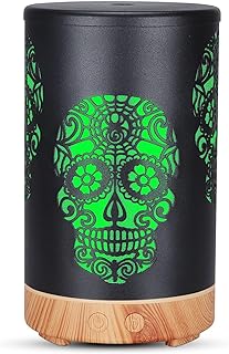 Essential Oil Diffuser, Diffusers for Essential Oils Aromatherapy Diffuser Cool Mist Humidifier with 7 Colors Lights 3 Mist Mode Waterless Auto Off for Gaming Room Office, Iron Black