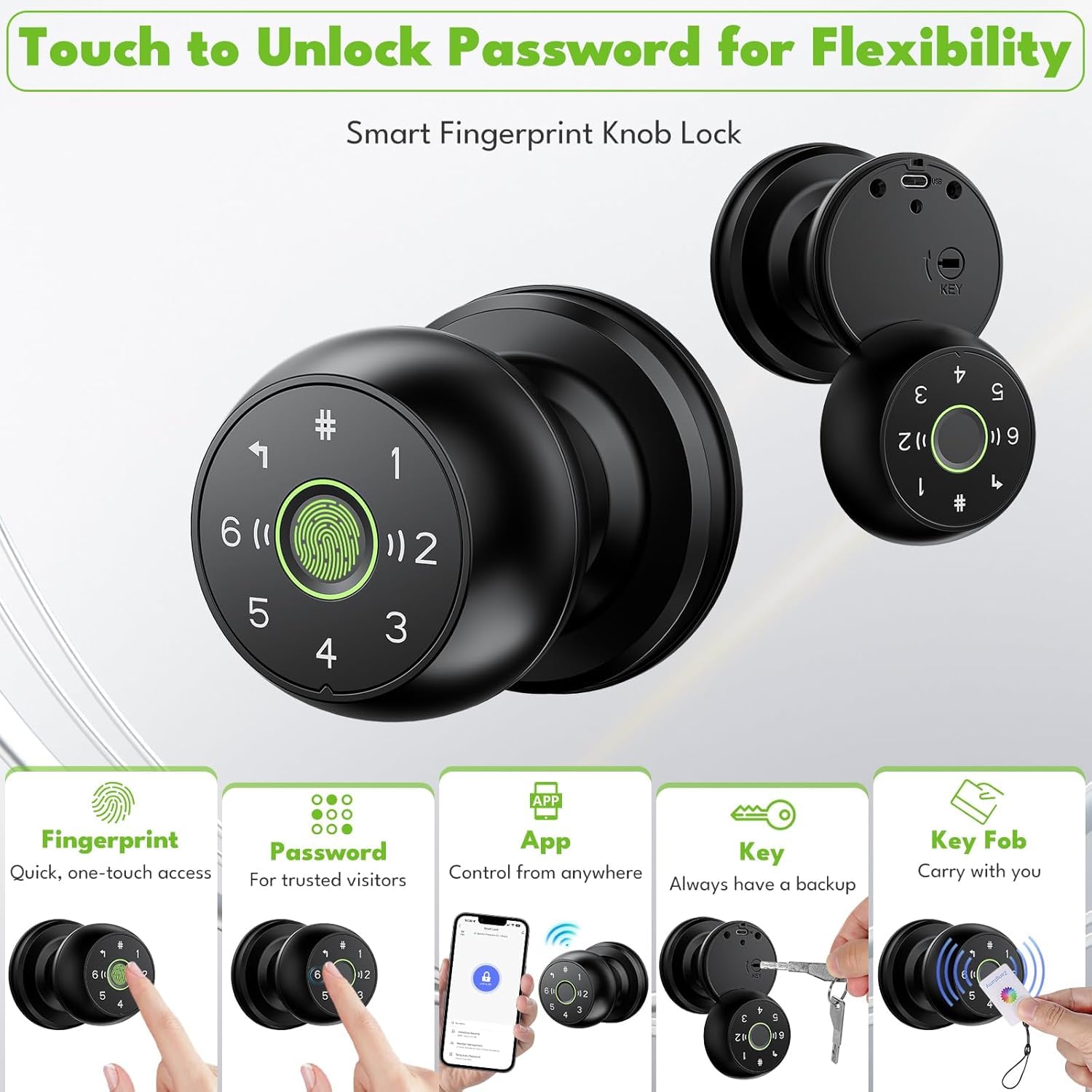 Smart Fingerprint Door Lock - WiFi Biometric Security -2