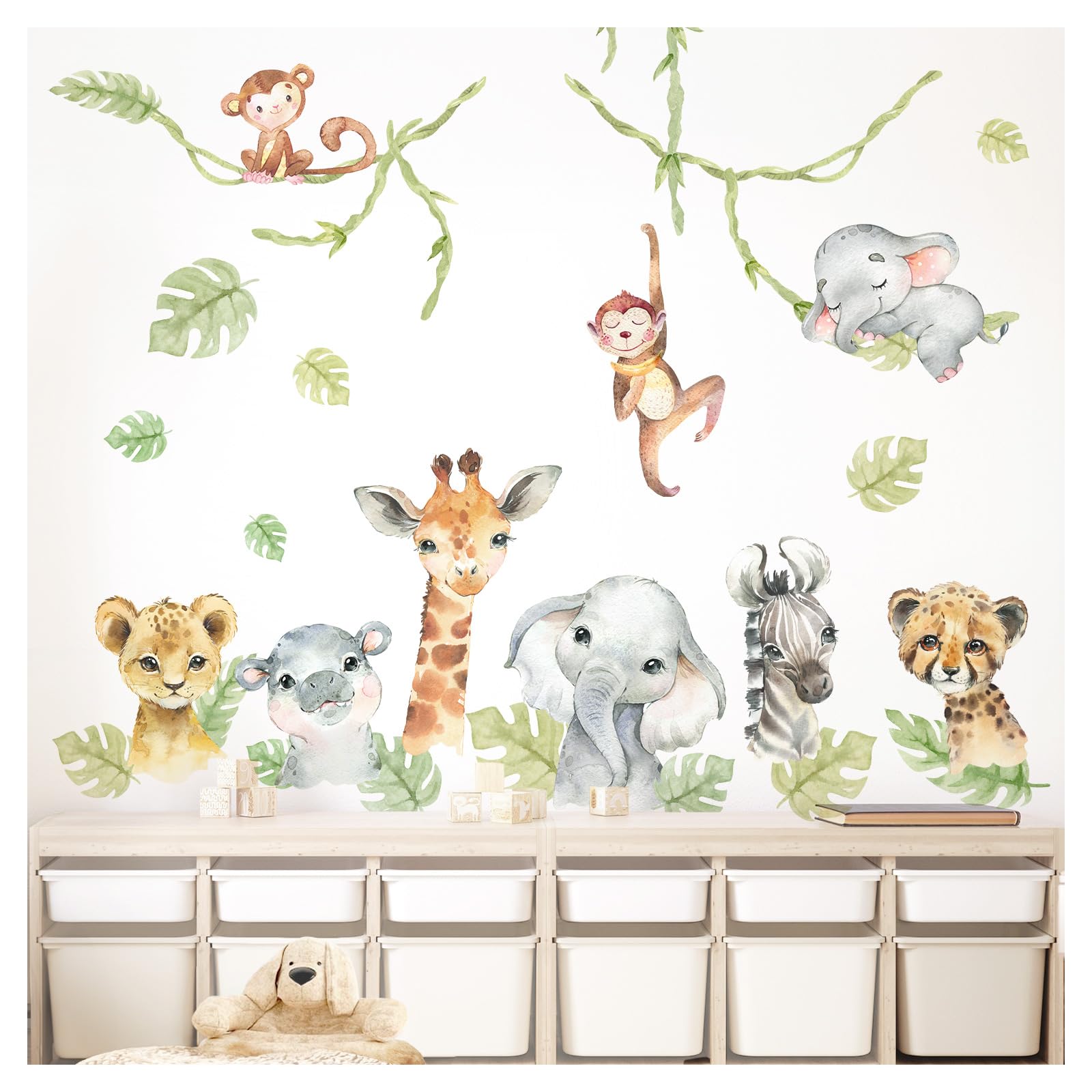 Sticker mural animaux de la jungle pour relooker facilement la chambre