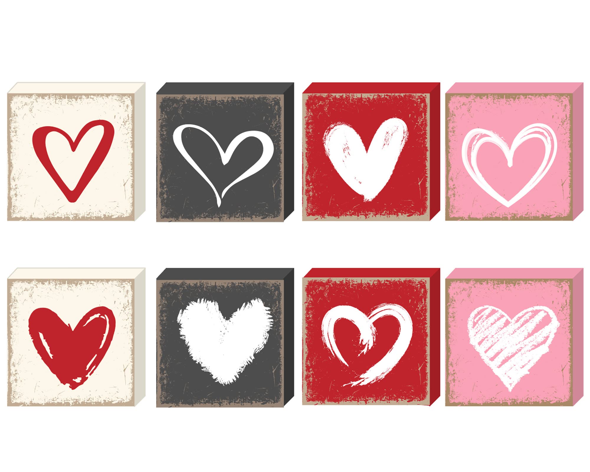 Panneaux en bois rustique en cœur Lot de 8 pour décoration de mariage et Saint-Valentin