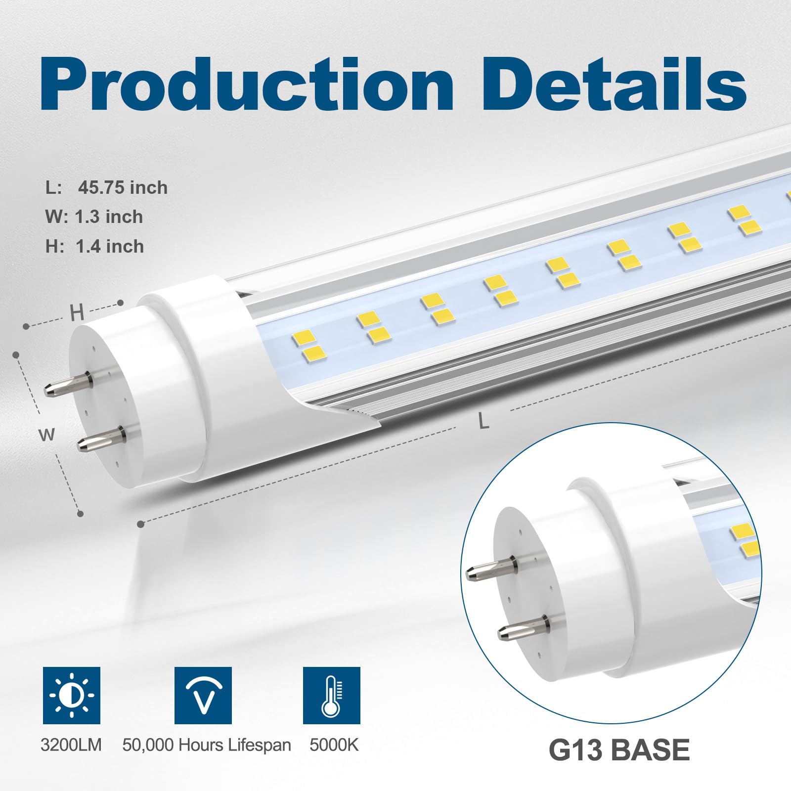 JESLED 4FT LED T8 Type A+B Tube Lights, 24W(65W Equivalent