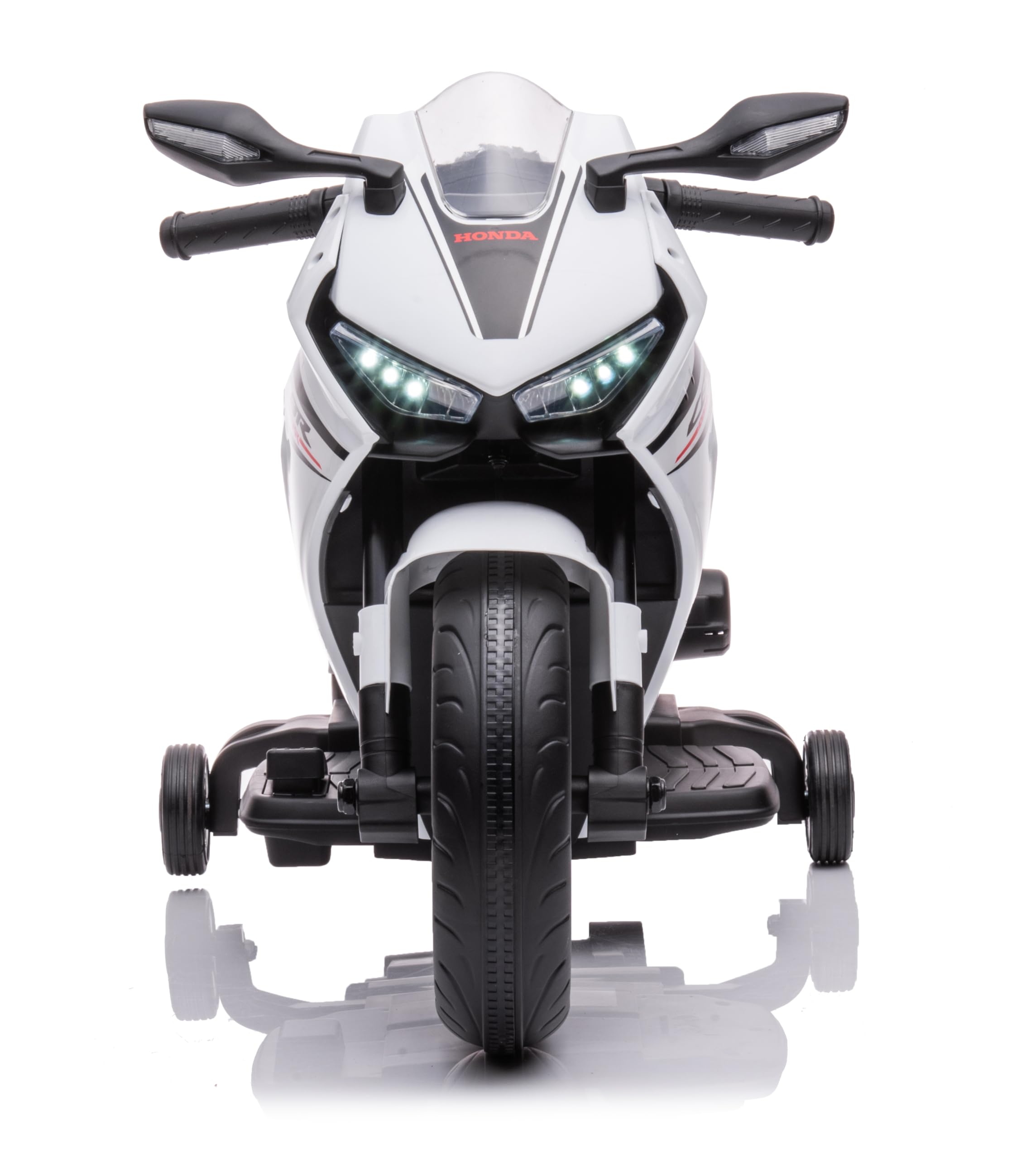 Moto électrique pour Enfants CBR 1000RR, Moto pour Enfants 12V Véhicule pour Enfants Véhicule électrique avec 2 Roues stabilisatrices Amovibles pour Les Enfants à partir de 3 Ans (Blanc)