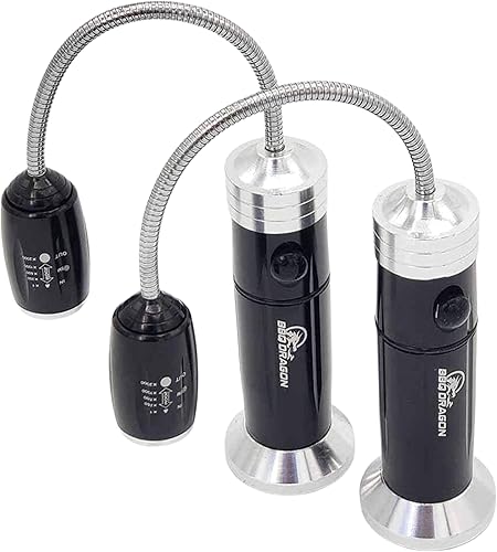BBQ Dragon Luces LED magnéticas para parrilla Paquete de 2 Aluminio resistente al calor Base magnética de alta potencia Cuello de cisne