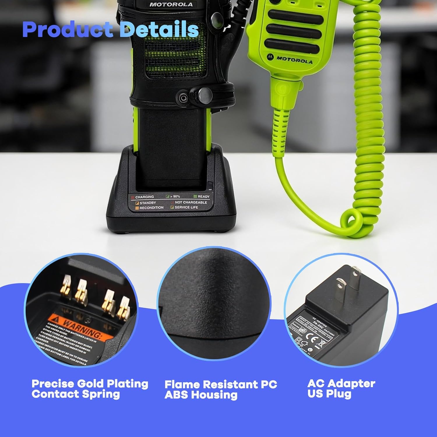 APX6000 APX7000 APX8000 SRX2200N Radios Rapid Charger NNTN7079A-Compatible with Motorola NNTN7038 PMNN4485A PMNN4486 PMNN4403A NNTN4487 Battery & Replaces WPLN7080A WPLN7080 NNTN7079A