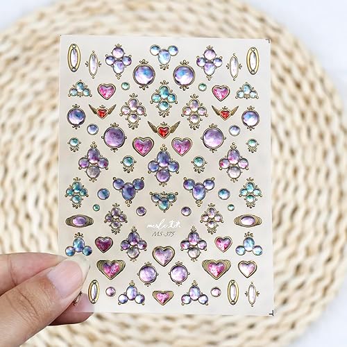 Miniatura 7 de Calcomanías de arte de uñas, calcomanías de metal lindo colorido de gelatina de amor, 5D, autoadhesivas, diseño de bricolaje, tendencia de moda,