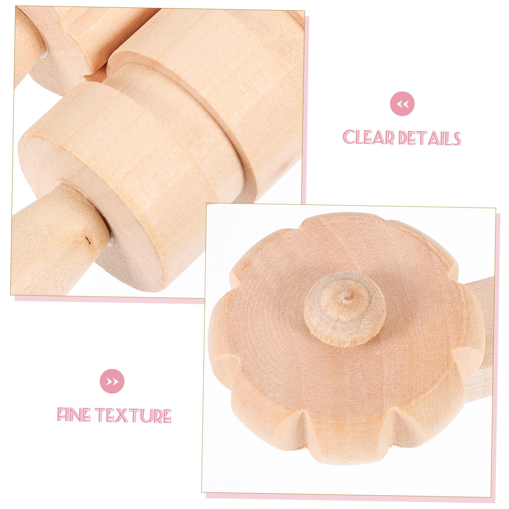 Rodillo Texturizador de Arcilla de Madera Beige, 12 Piezas