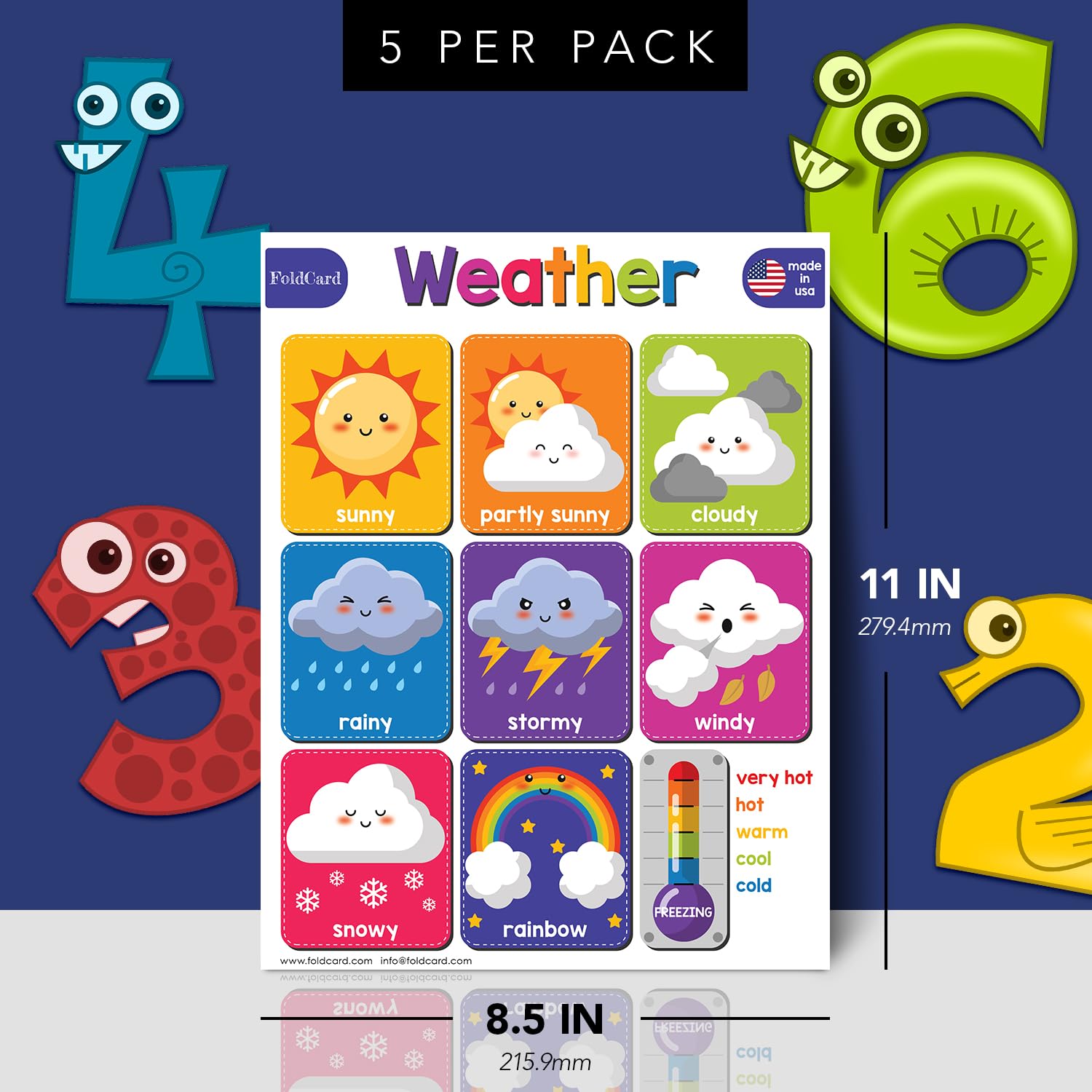 Snapklik.com : Weather Chart For Preschool To Grade 1 Kids Bright And ...