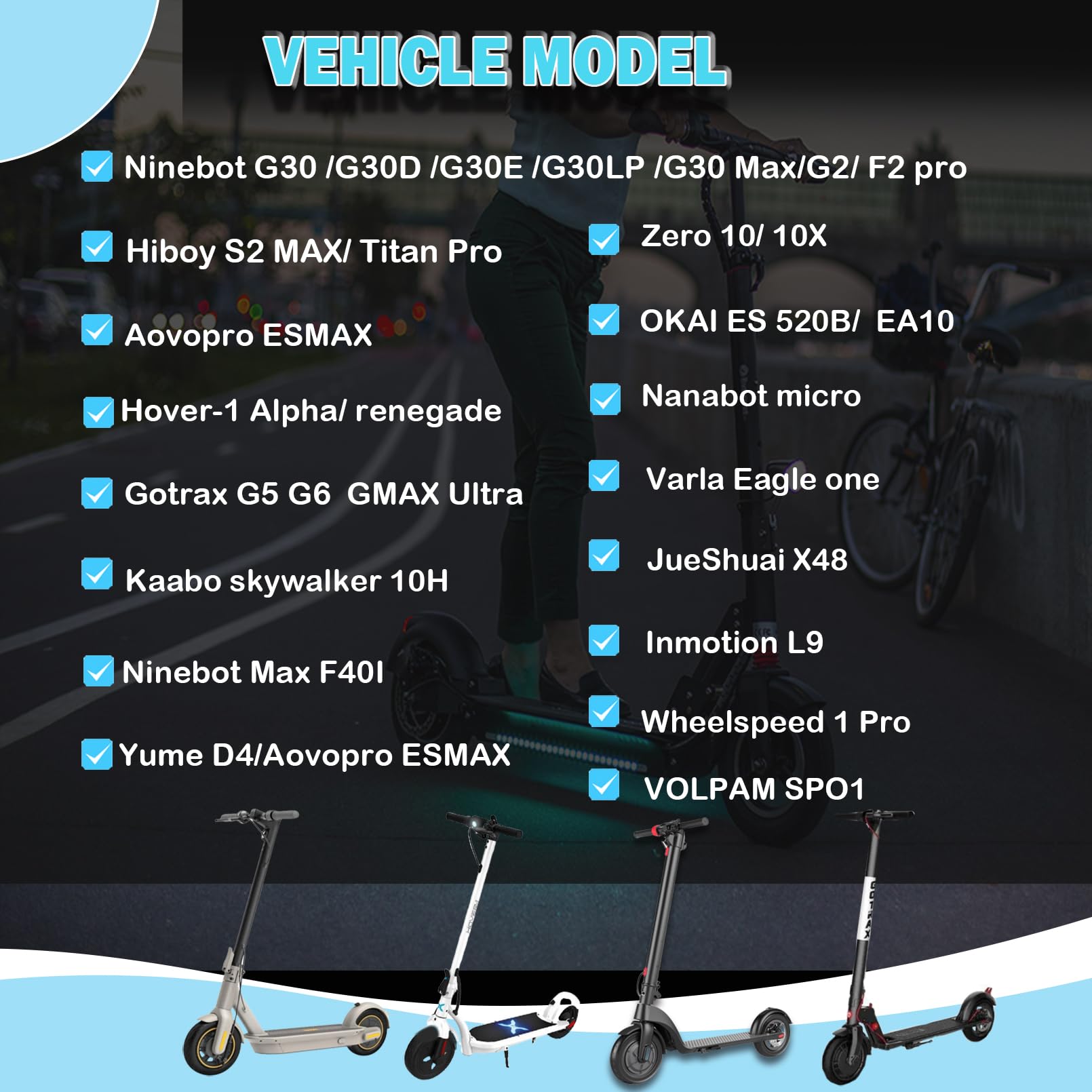 TOCBEUU 10x2.5 Inch Solid Tires for Electric Scooter, 60/70-6.5 Replacement Wheels, Rubber Tyre for Segway Ninebot Max G30P/G30LP/G30/G30D/G30E/G30LP/G30D II/G30 Max/G2/F2 pro& Hiboy S2 MAX (2PCS)