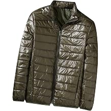 Mens Puffer Jacket Lightweight Packable Down Coat Zip up Padded Coat Quilted Insulated Jacket Casual Winter Jacket