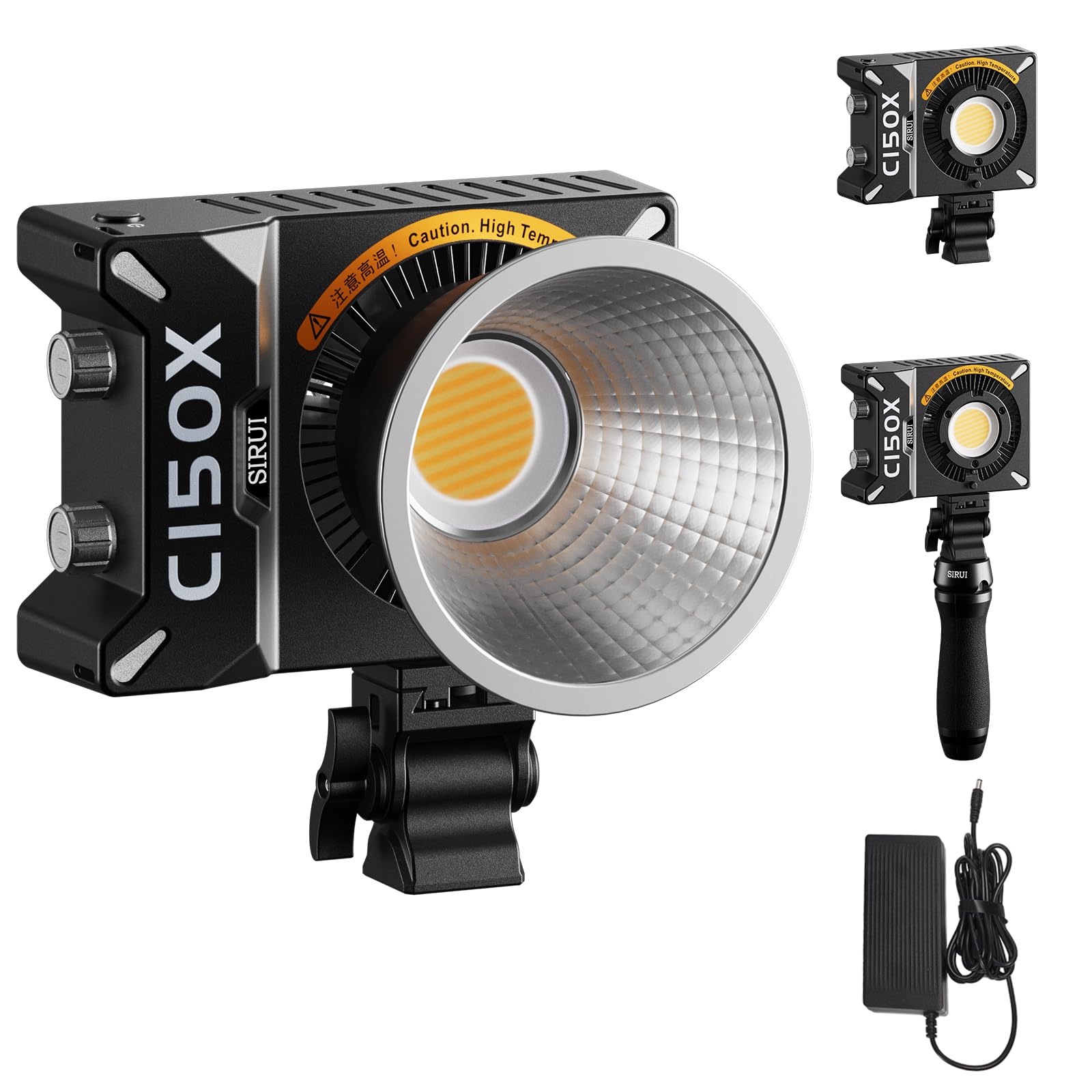 SIRUI Super Bulbs C150X 150W LED Video Light, COB Portable Photography Camera Light Bi-Color 2800K-6500K with Reflector Bluetooth App Brightness Control Continuous Output Lighting (C150X-COMBO-AM)